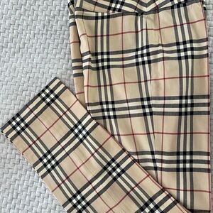 Burberry Beige Plaid Pants
